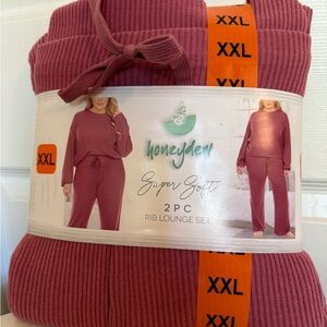 Honeydew USA Super Soft Rib Lounge Set - Pink